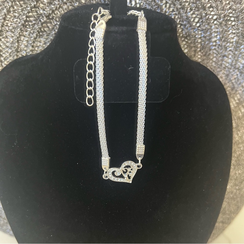Elegant Silver Heart Ankle Bracelet